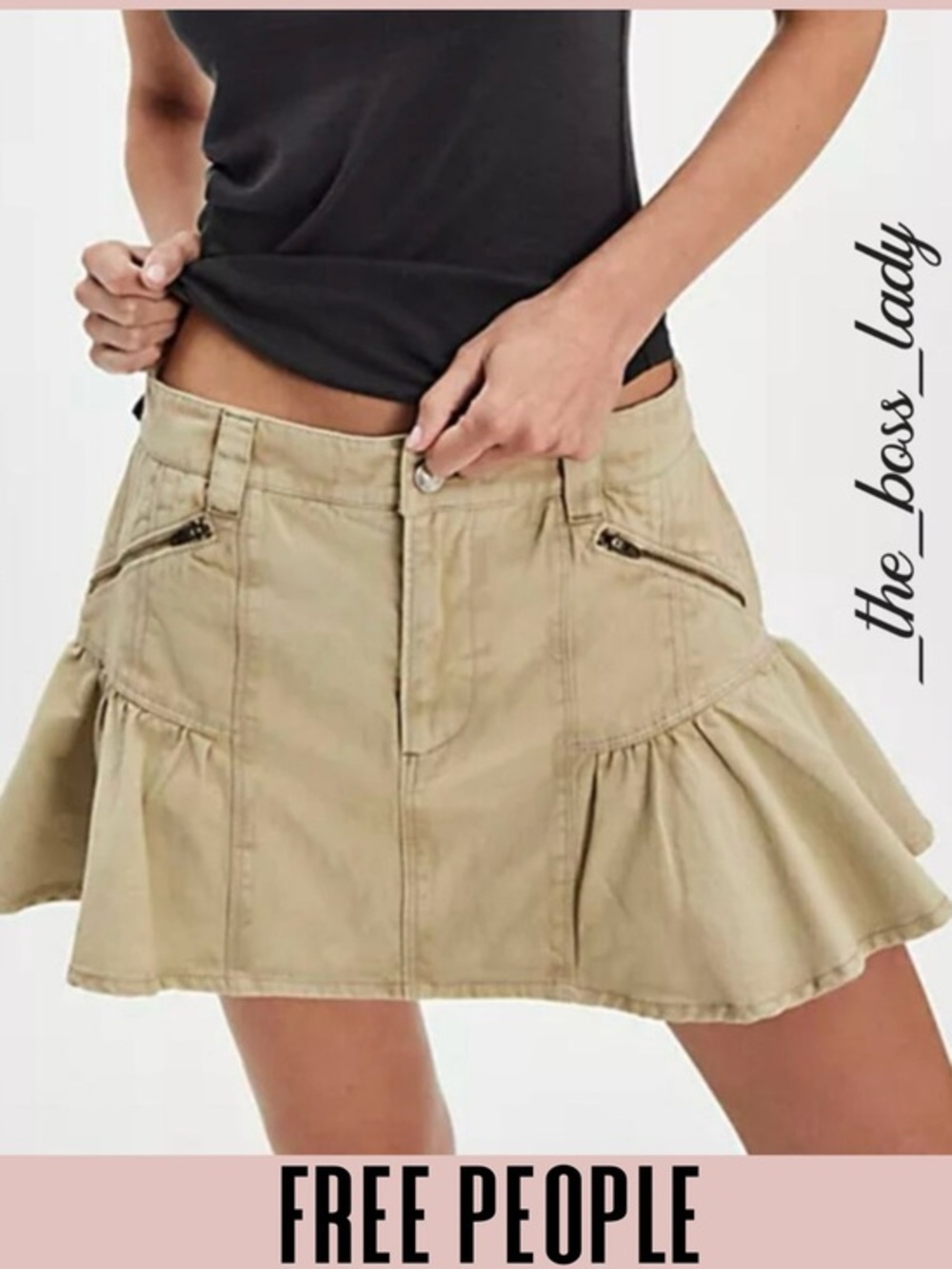 Free People skirt ruffled high low pleated boho cotton 6